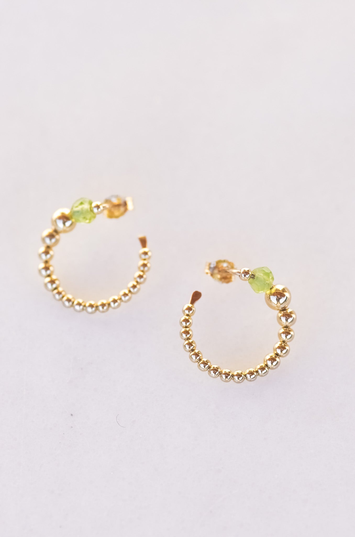 Peridot Open Circle Earrings