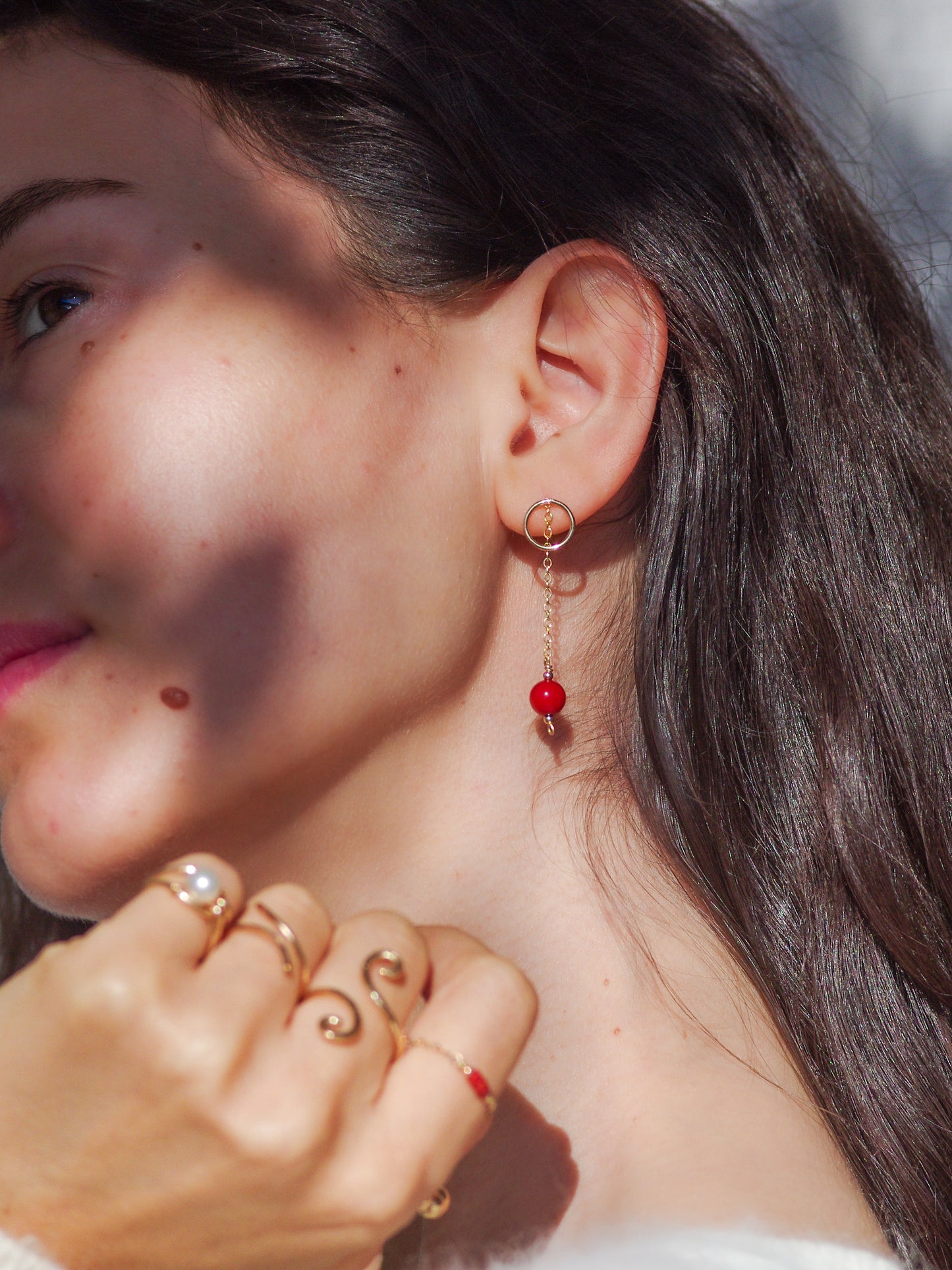 Coral Drop Earrings