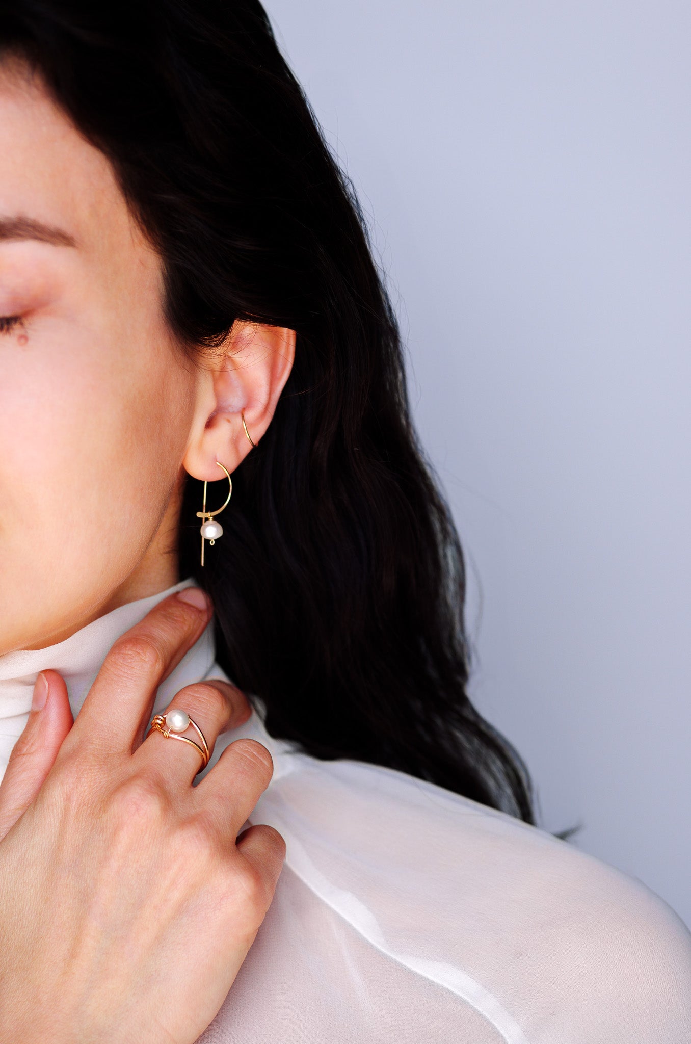Modern Pearl Ring