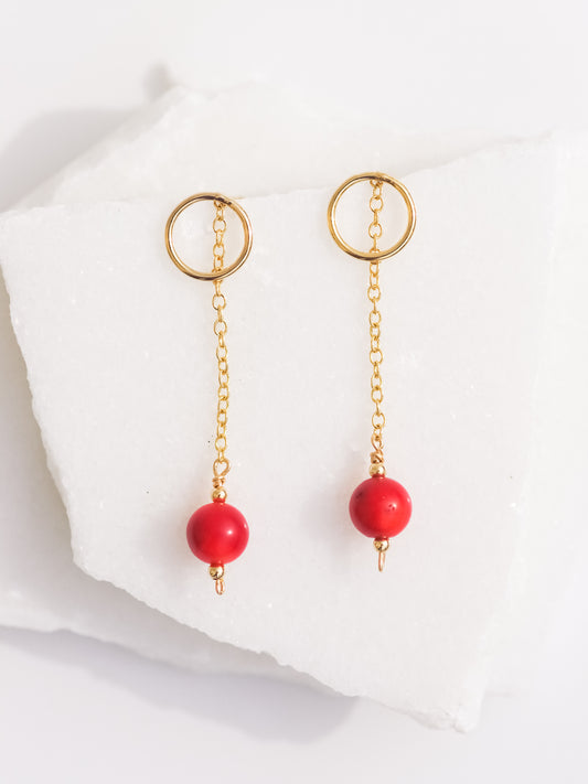 Coral Drop Earrings