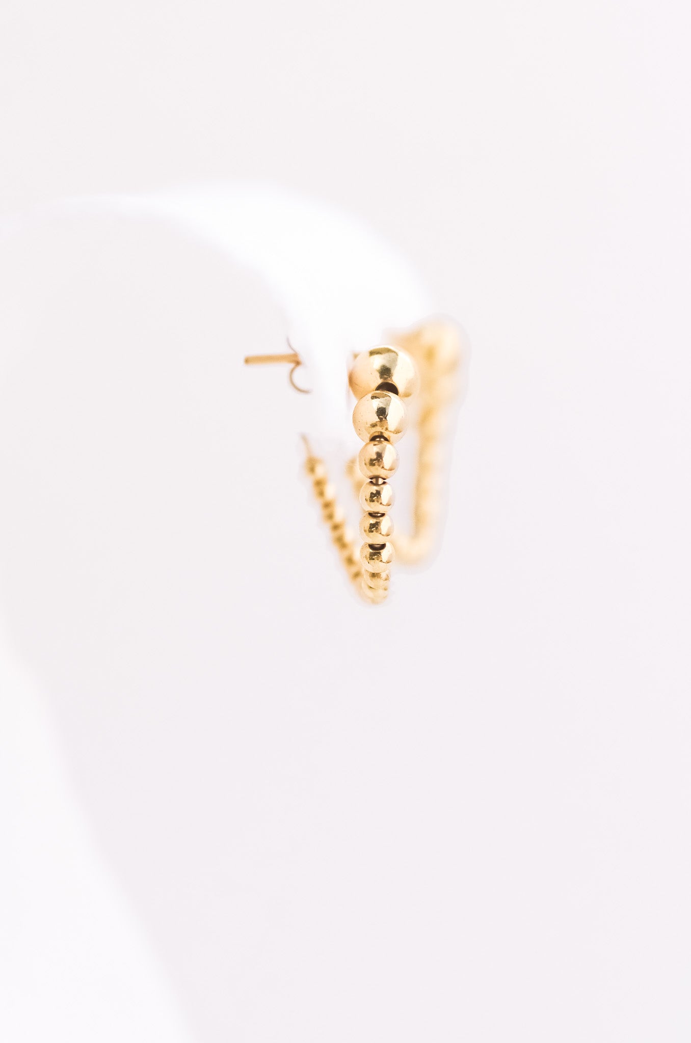 Open Circle Gold Bead Earrings