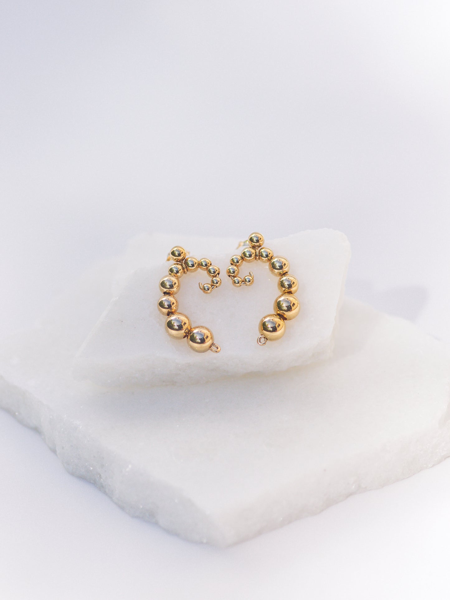 Beaded Spiral Earrings, Small