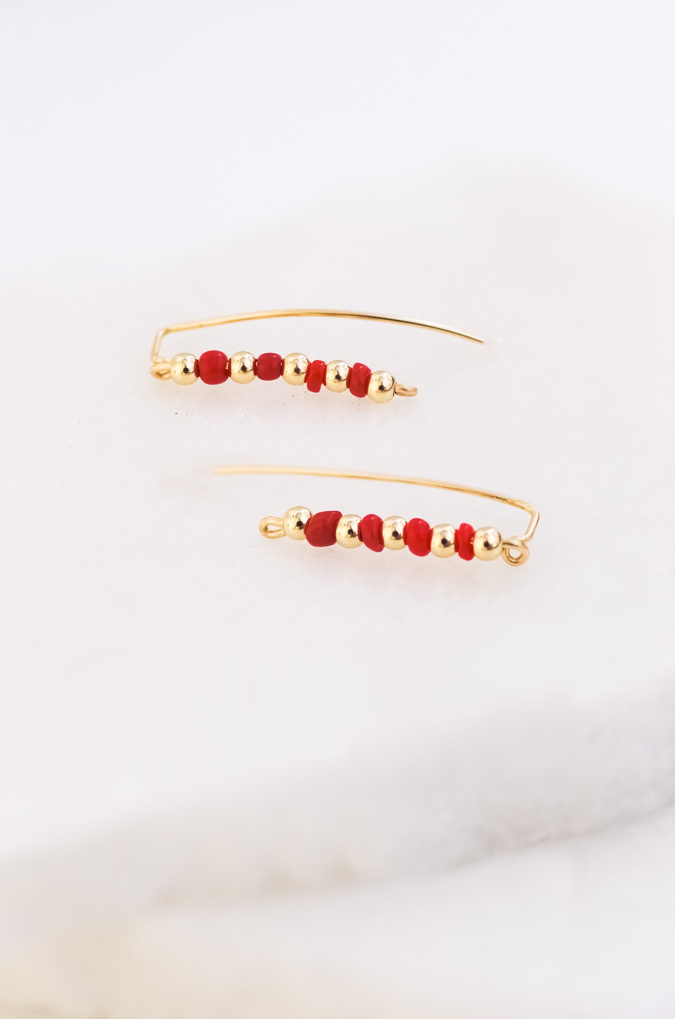 Orecchini "Climber" con Corallo Rosso | Oro