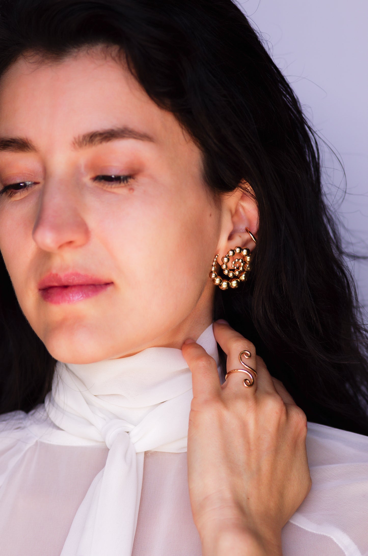 Sculptural Spiral Stud Earrings