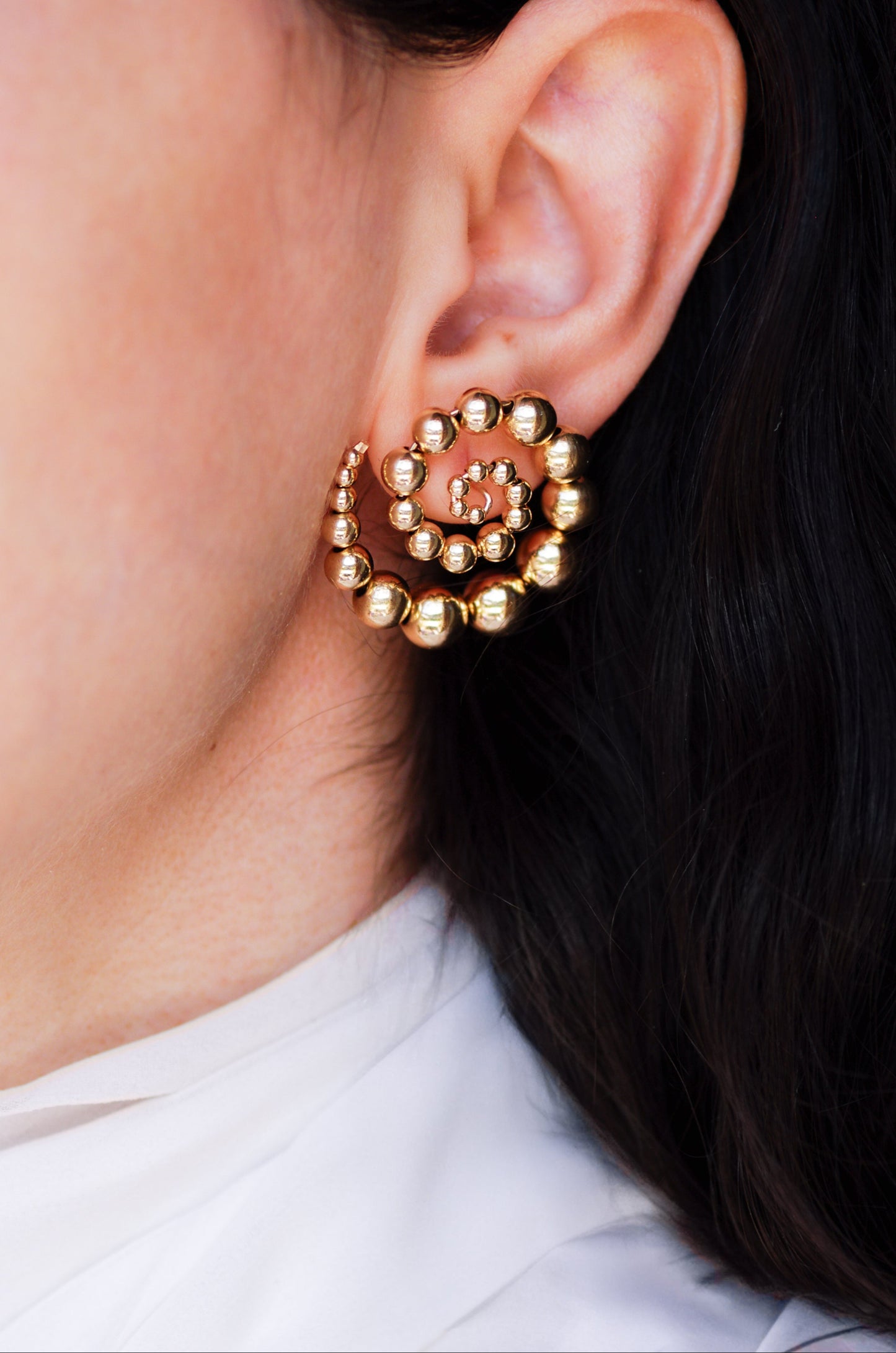 Sculptural Spiral Stud Earrings