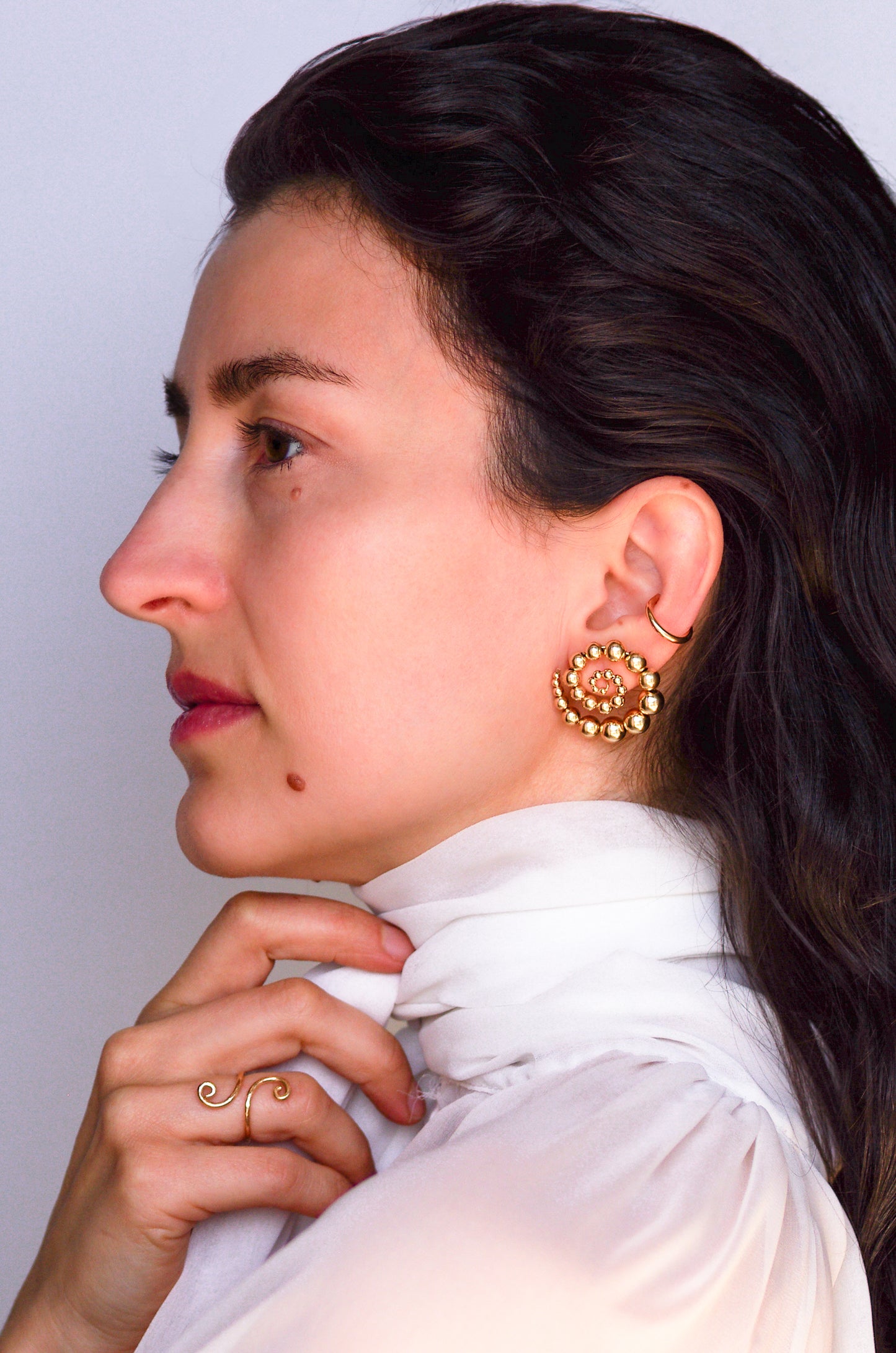 Sculptural Spiral Stud Earrings