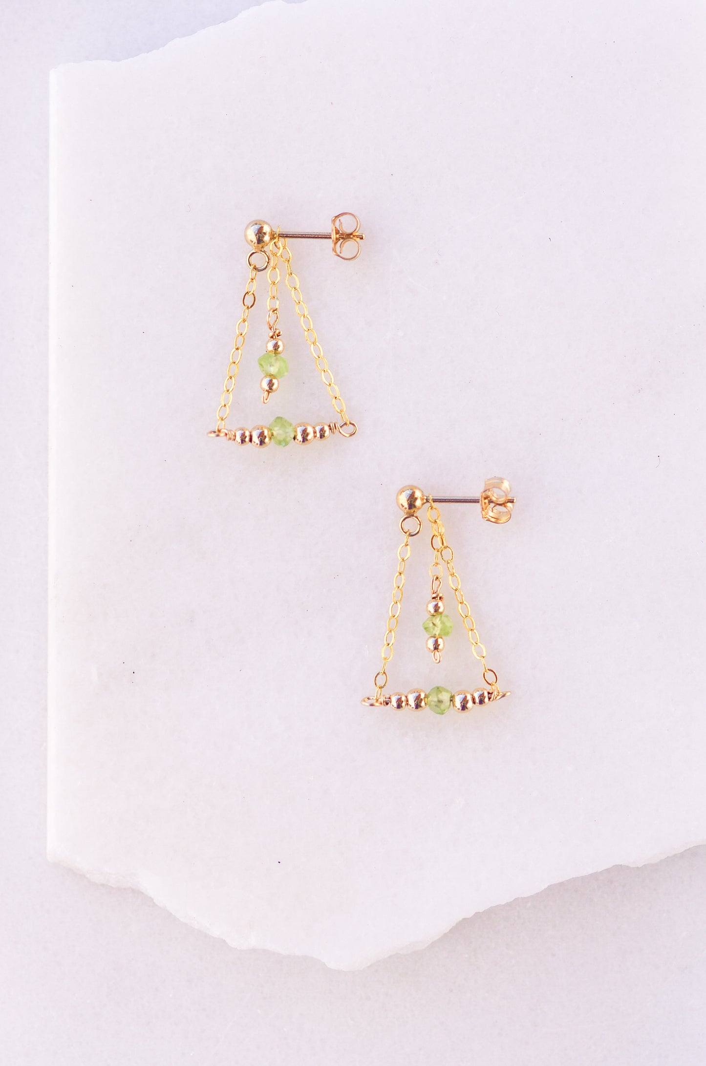Peridot Chain Earrings