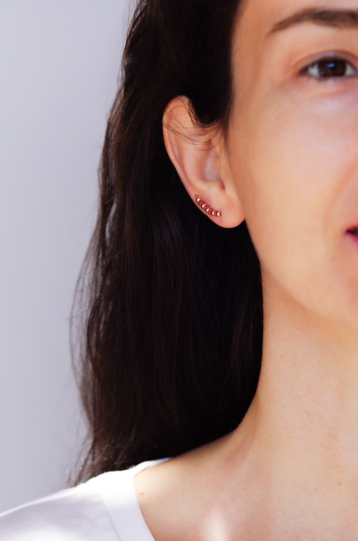 Orecchini "Climber" con Corallo Rosso | Oro
