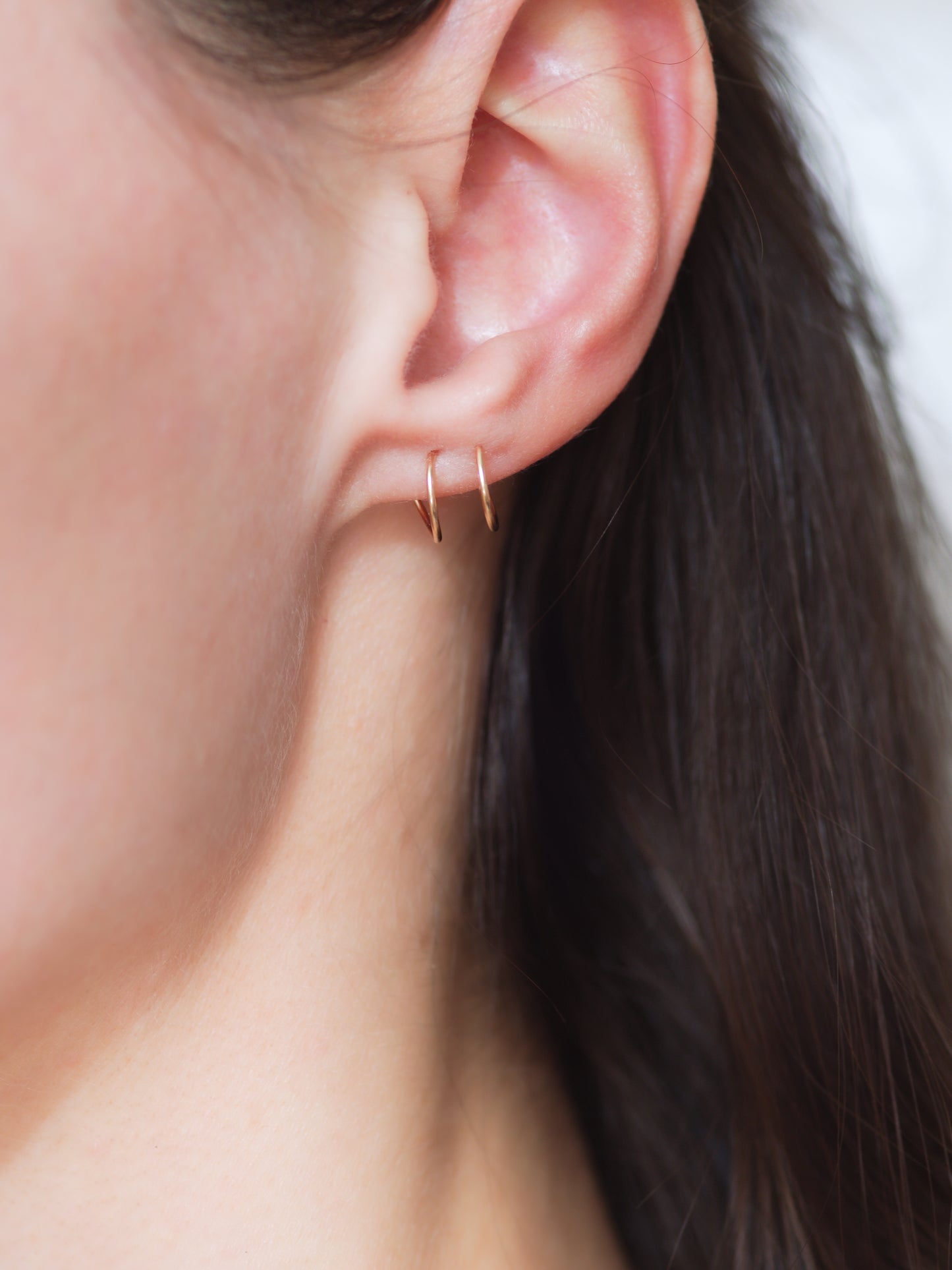Fake Doppel-Piercing-Ohrringe