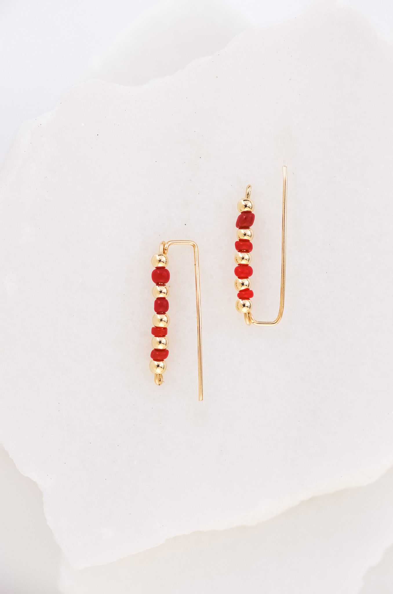 Orecchini "Climber" con Corallo Rosso | Oro