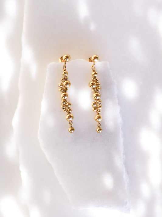 Goldperlenohrringe