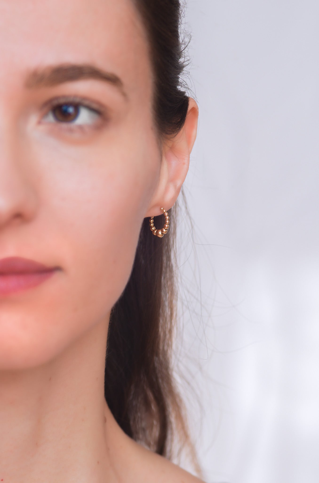 Beaded Huggie Earrings