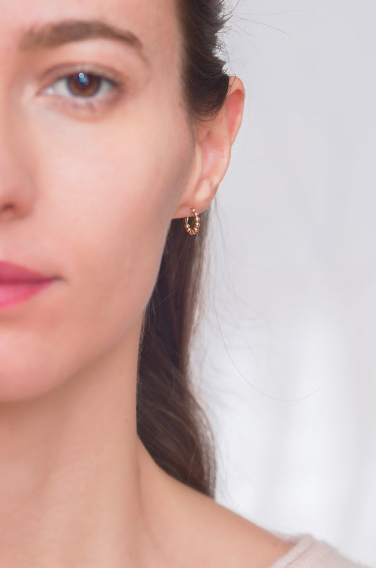 Mini Gold Beads Huggie Earrings