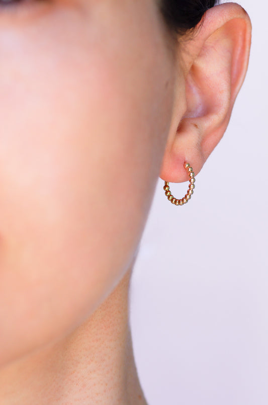 Simple Beaded Huggie Earrings