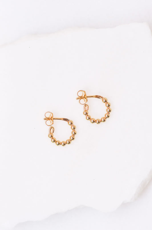 Mini Gold Beads Huggie Earrings