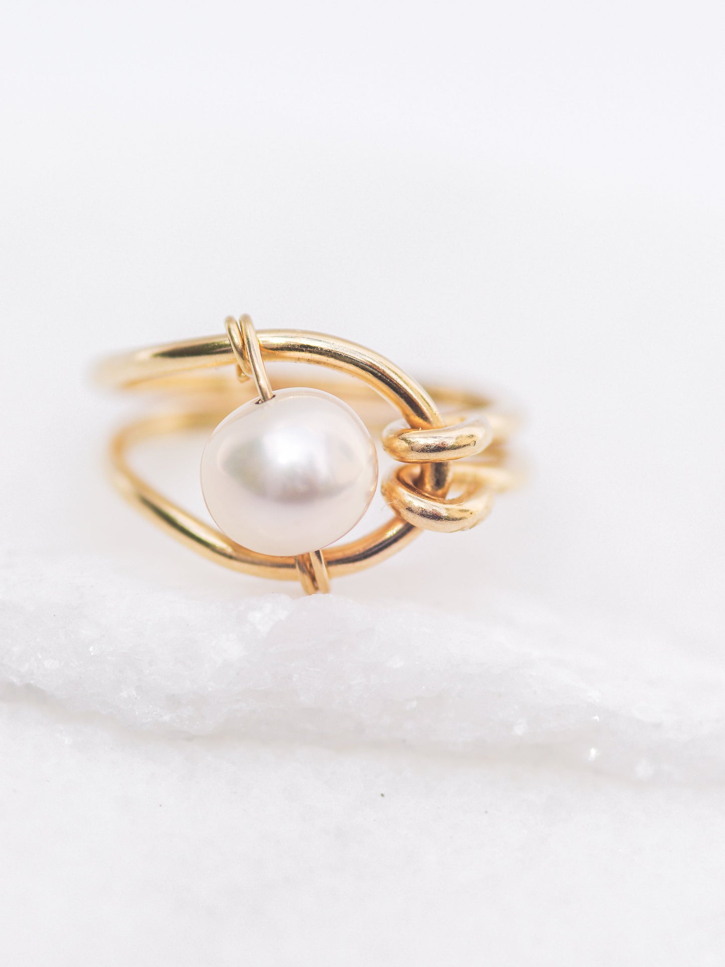 Modern Pearl Ring