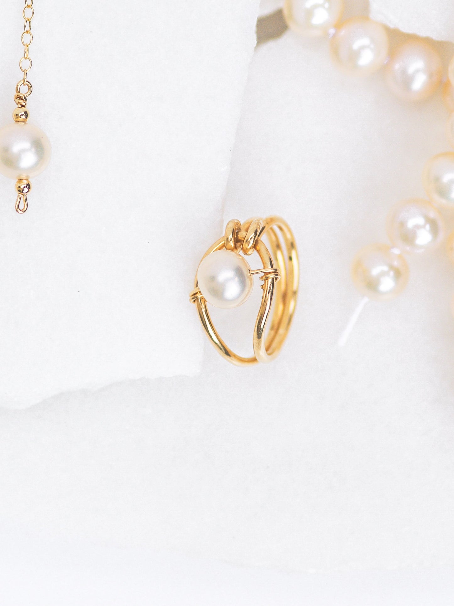 Modern Pearl Ring