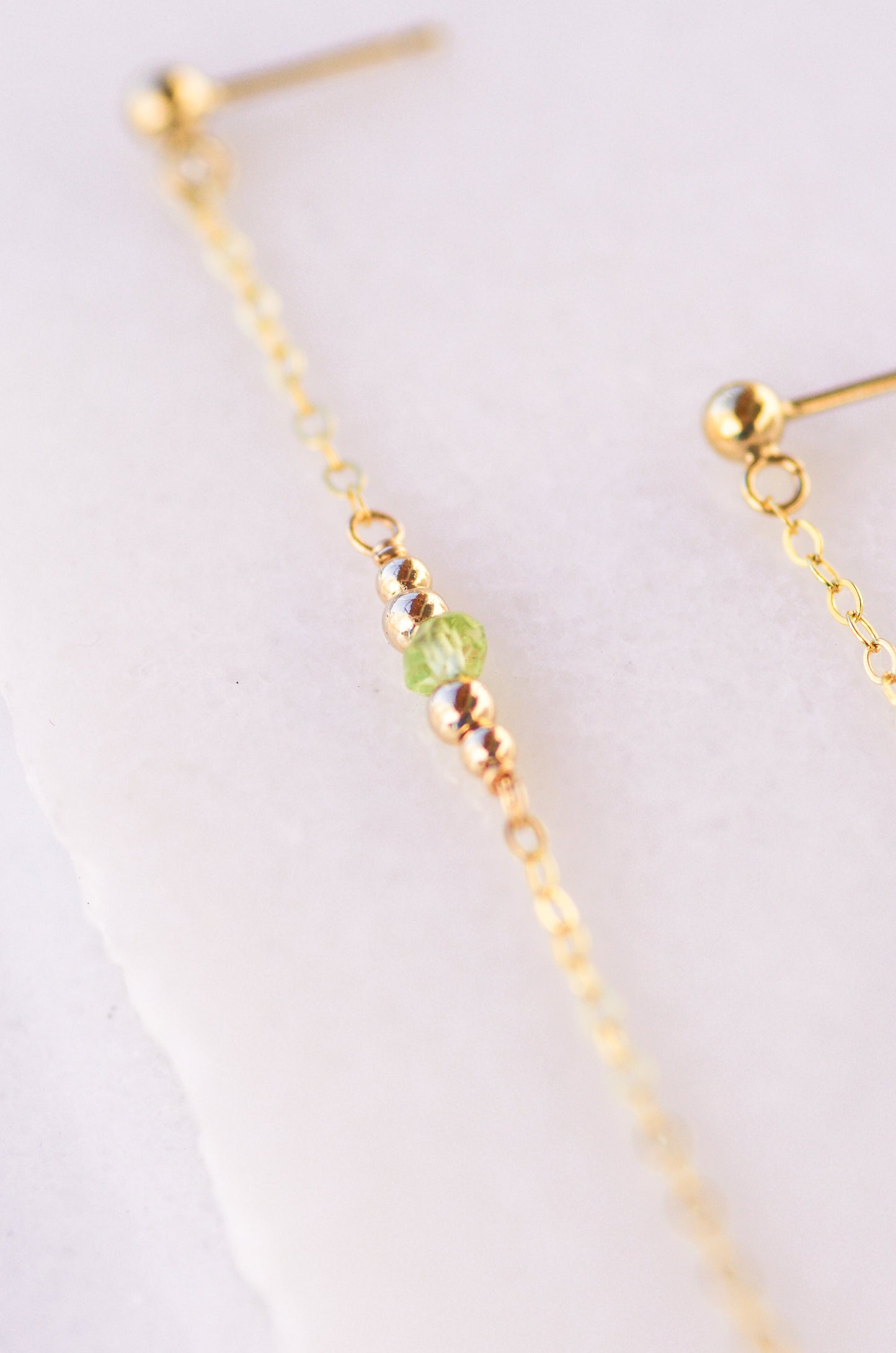 Peridot Chain Earrings