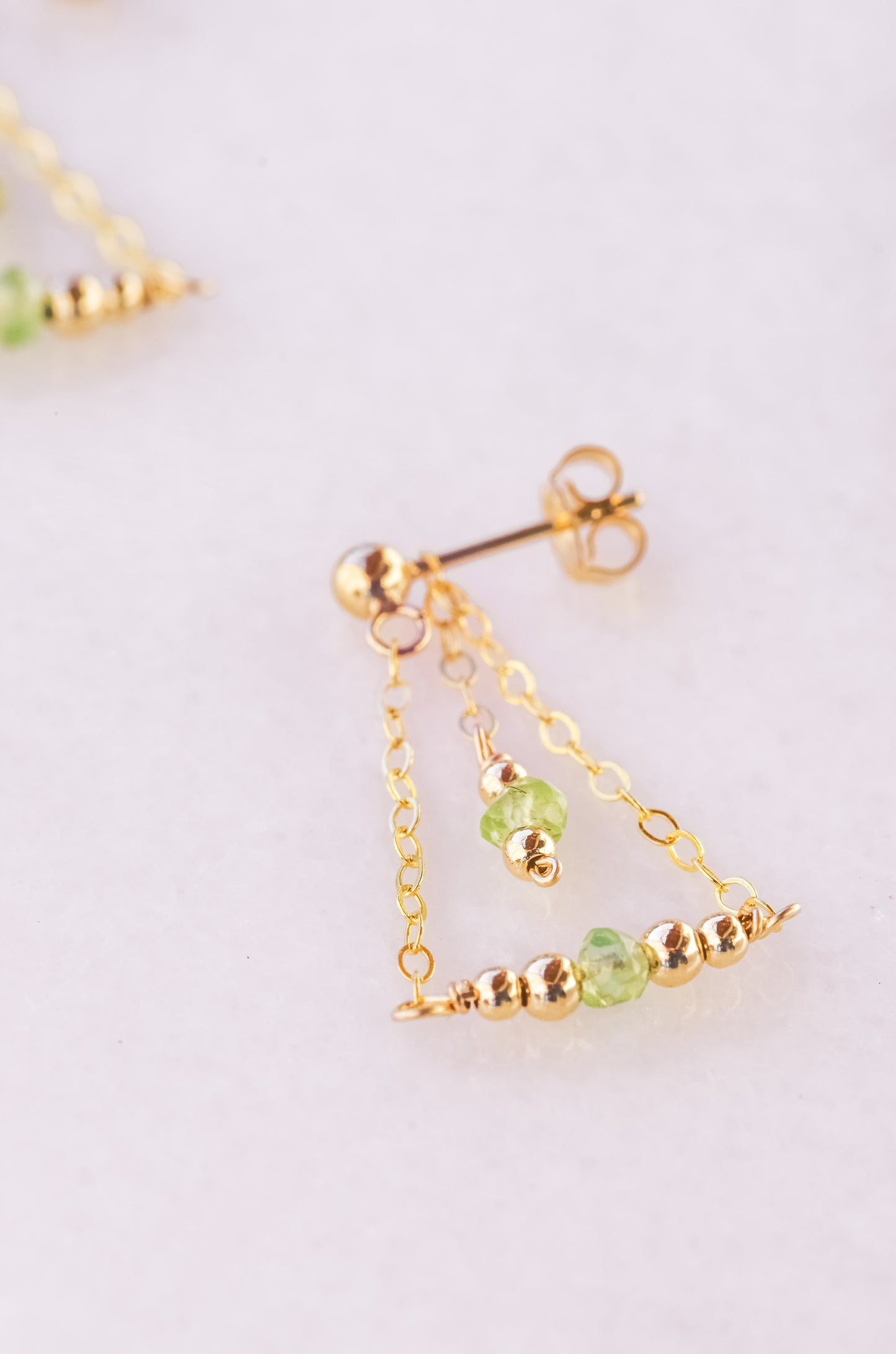 Peridot Chain Earrings