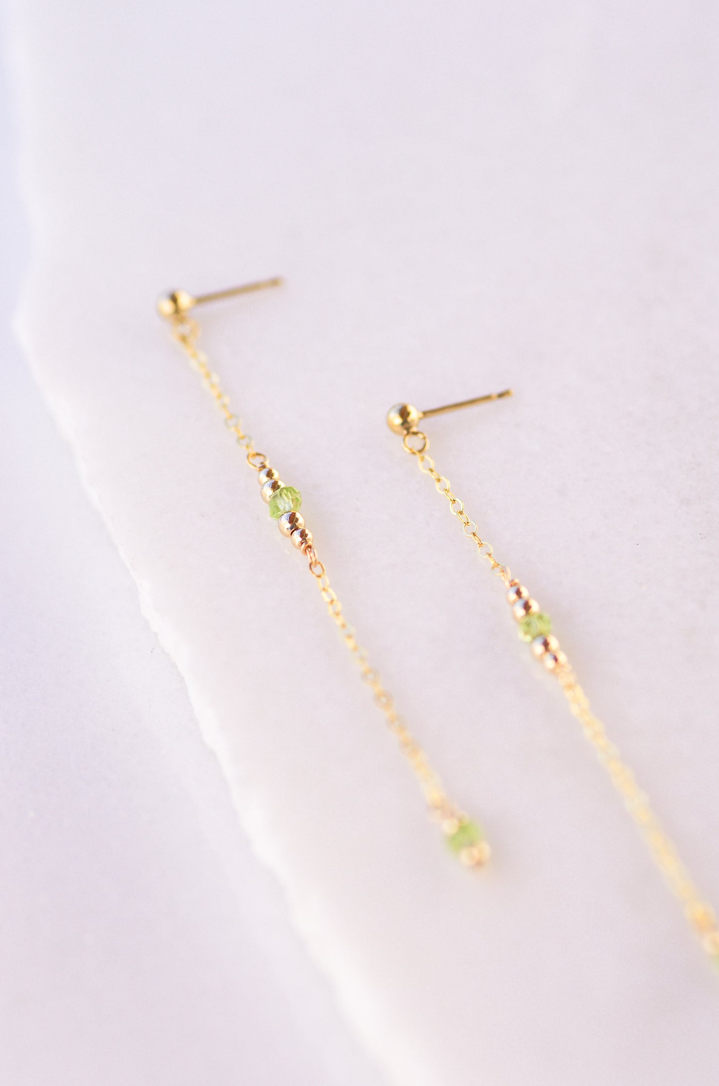 Peridot Chain Earrings