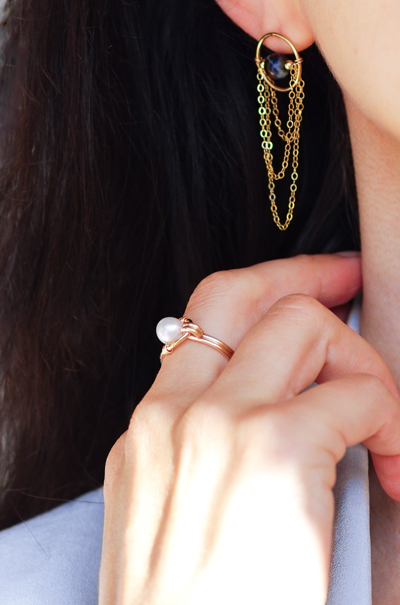 Modern Pearl Ring
