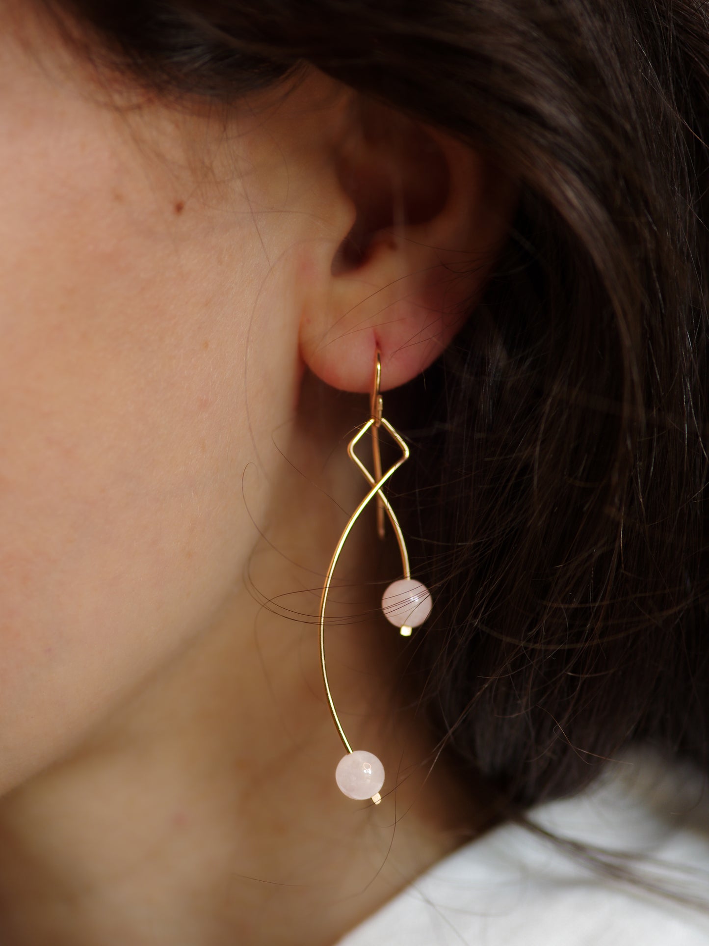 Rose Quartz Dangle Earrings