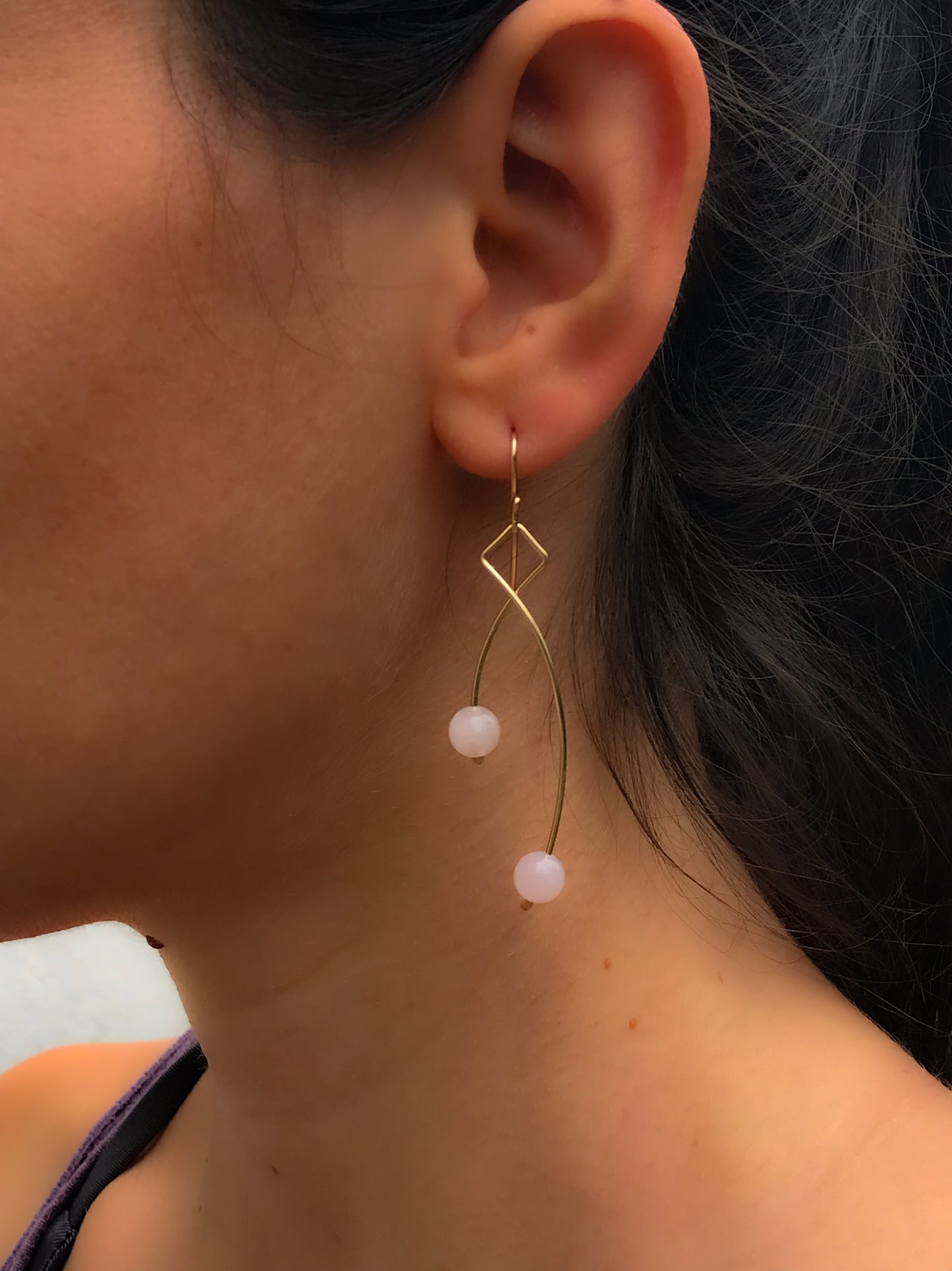 Rose Quartz Dangle Earrings