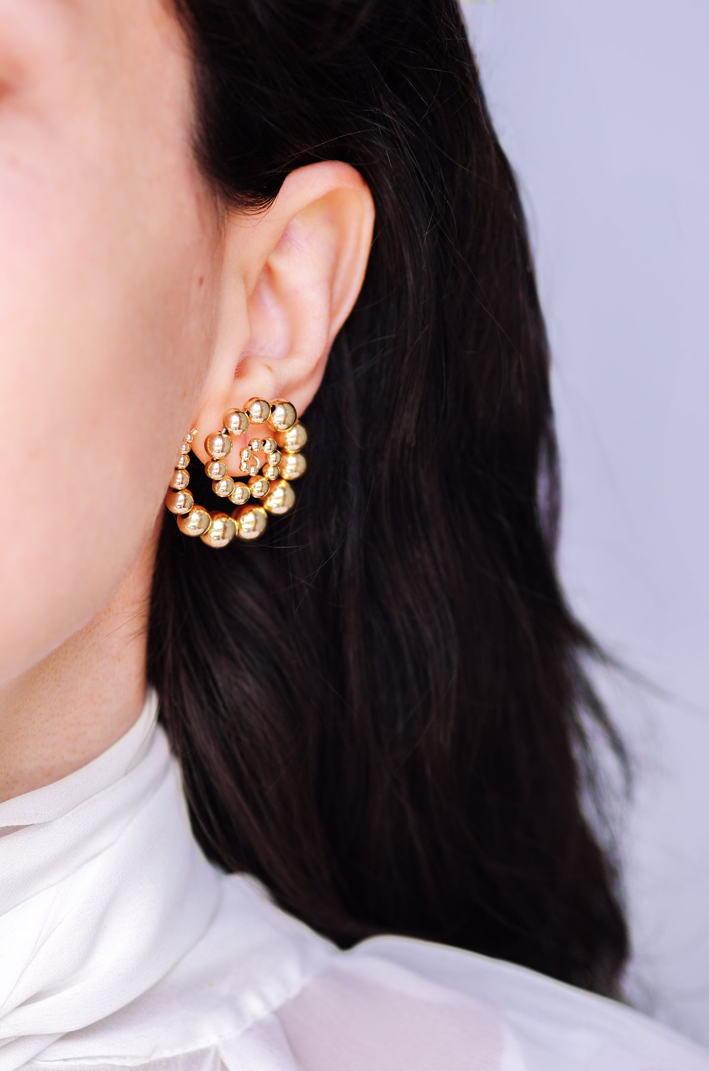 Sculptural Spiral Stud Earrings