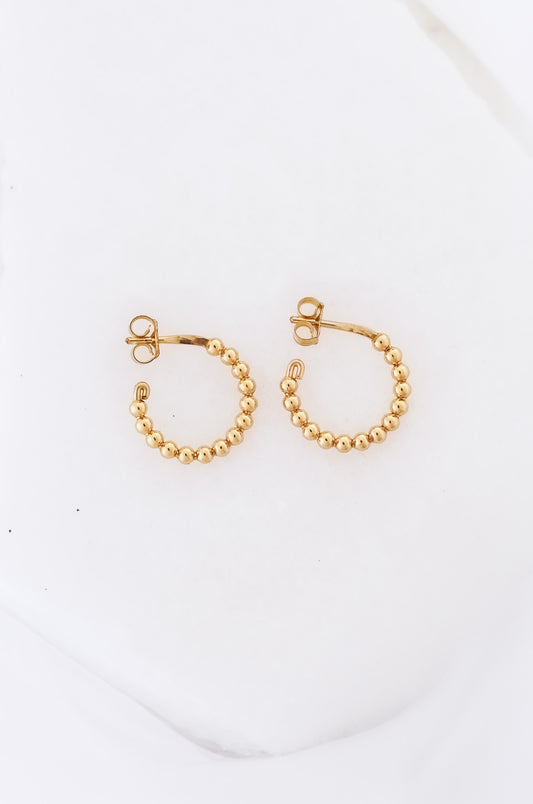 Simple Beaded Huggie Earrings