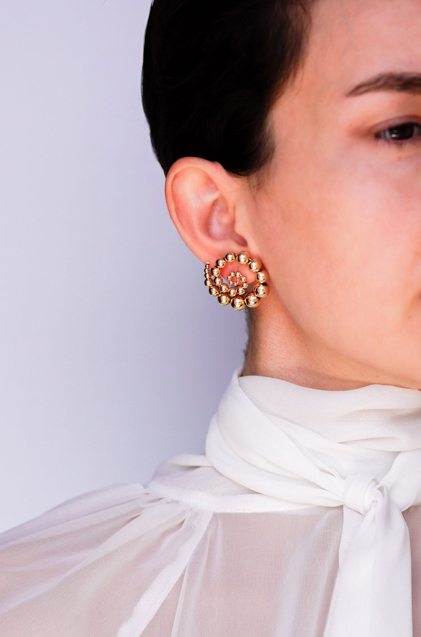 Sculptural Spiral Stud Earrings