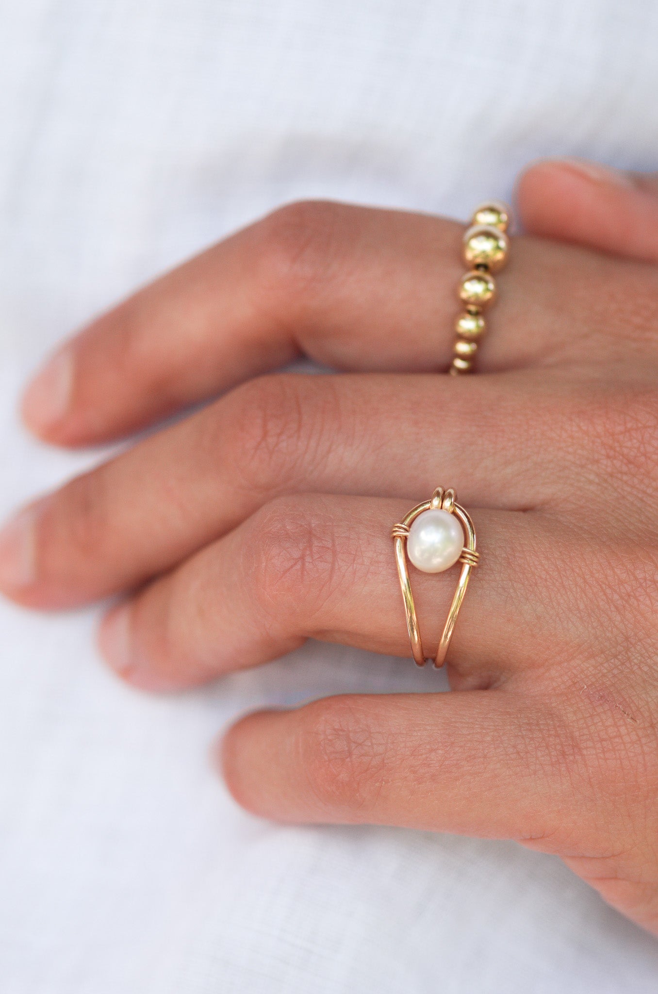 Modern Pearl Ring