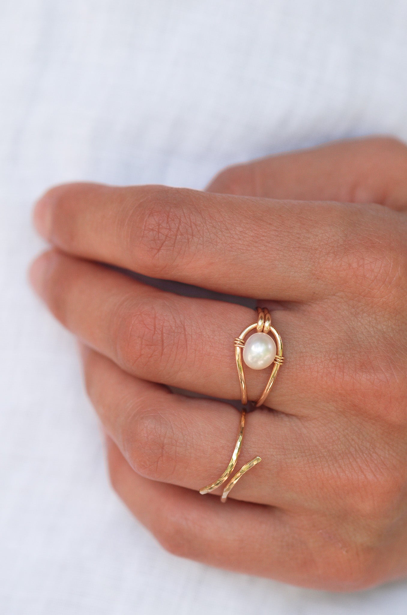 Modern Pearl Ring