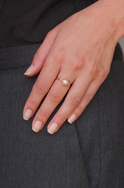 Modern Pearl Ring
