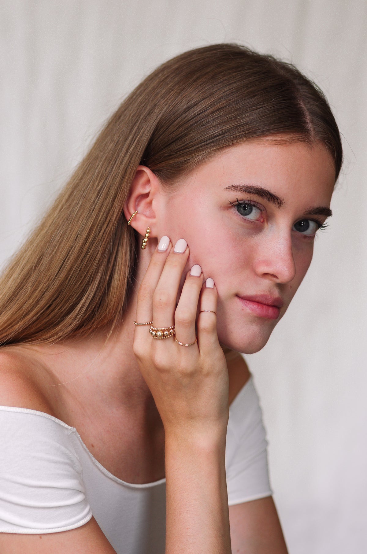 Skinny Beaded Ring