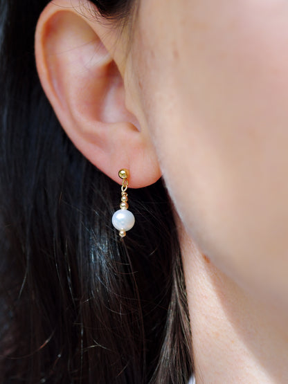 Short Pearl Drop Earrings