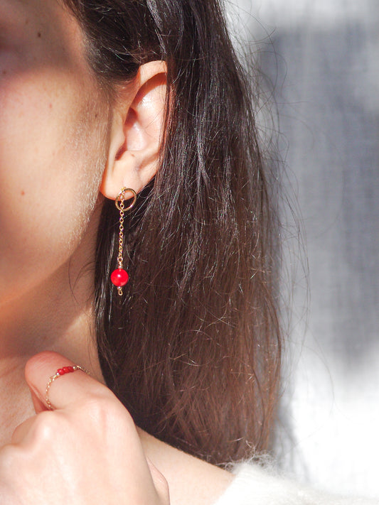 Coral Drop Earrings