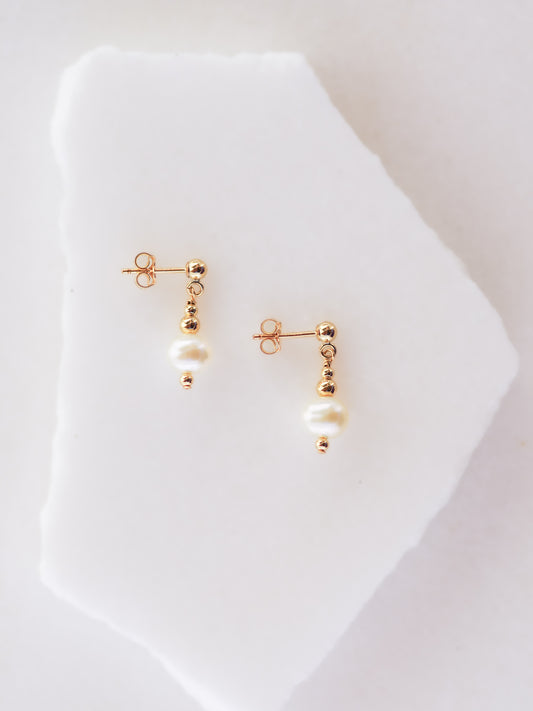 Short Pearl Drop Earrings