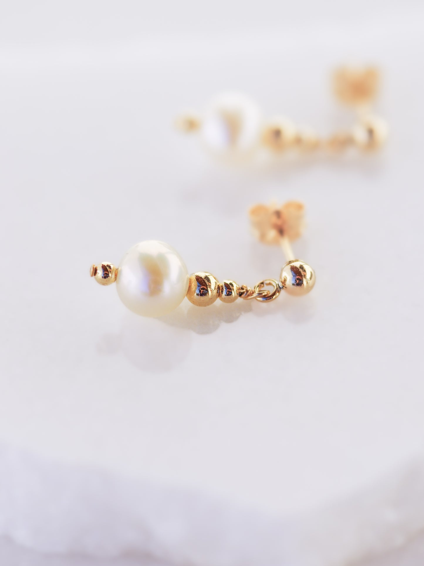 Short Pearl Drop Earrings