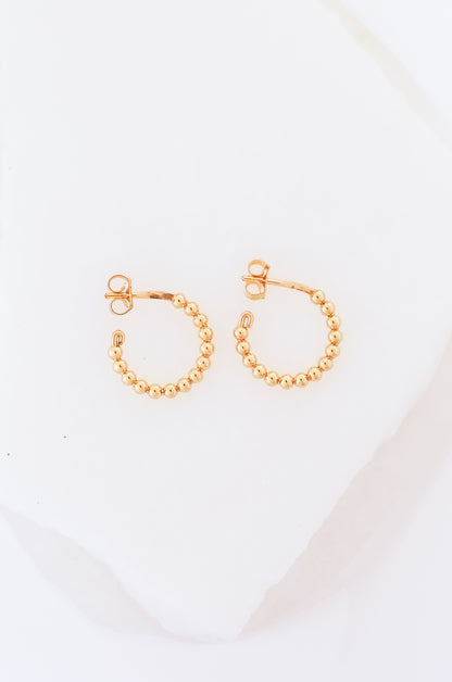 Simple Beaded Huggie Earrings