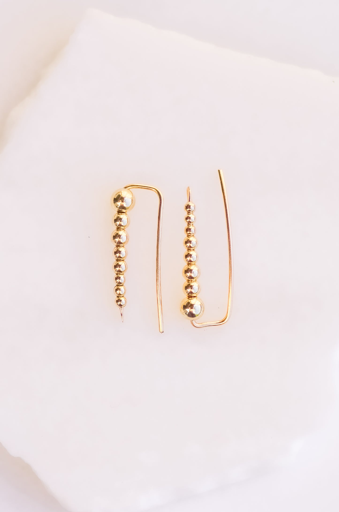 Gold Bead Ear Climbers
