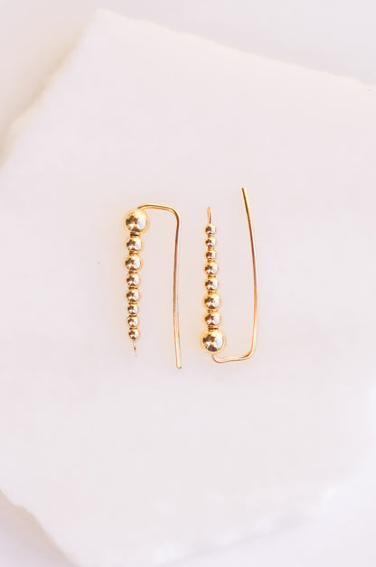 Gold Bead Ear Climbers