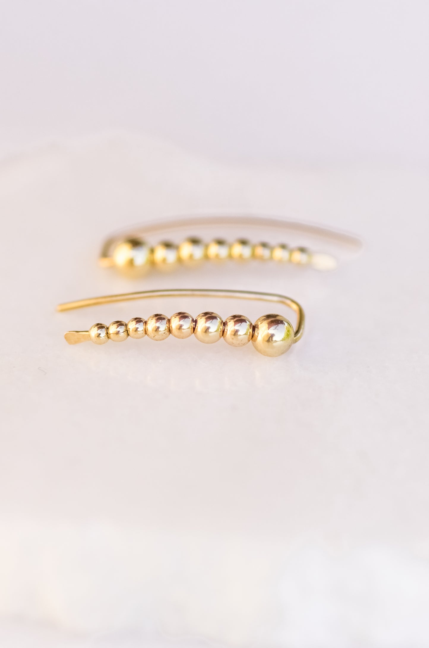 Gold Bead Ear Climbers