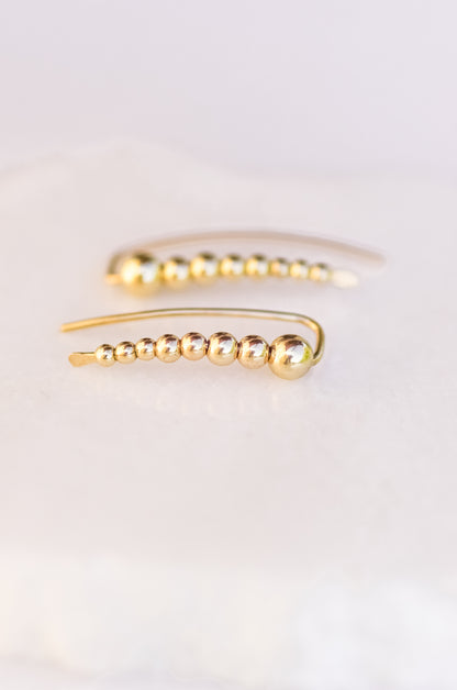 Gold Bead Ear Climbers