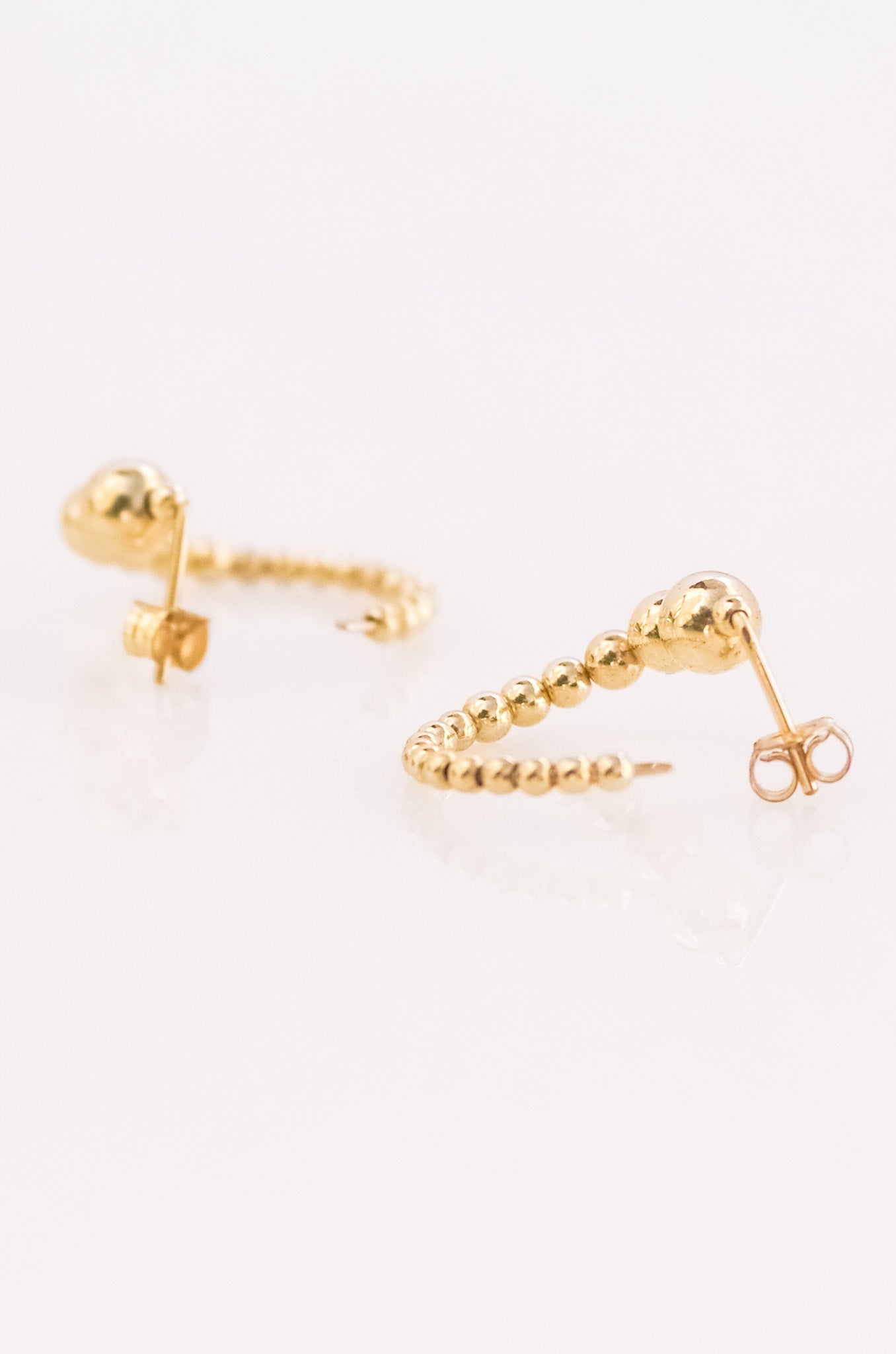Open Circle Gold Bead Earrings