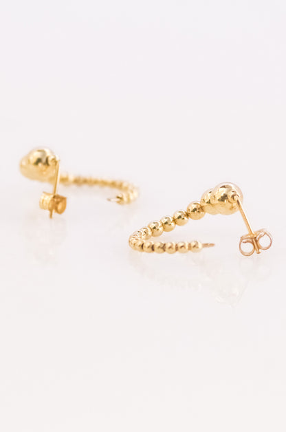 Open Circle Gold Bead Earrings
