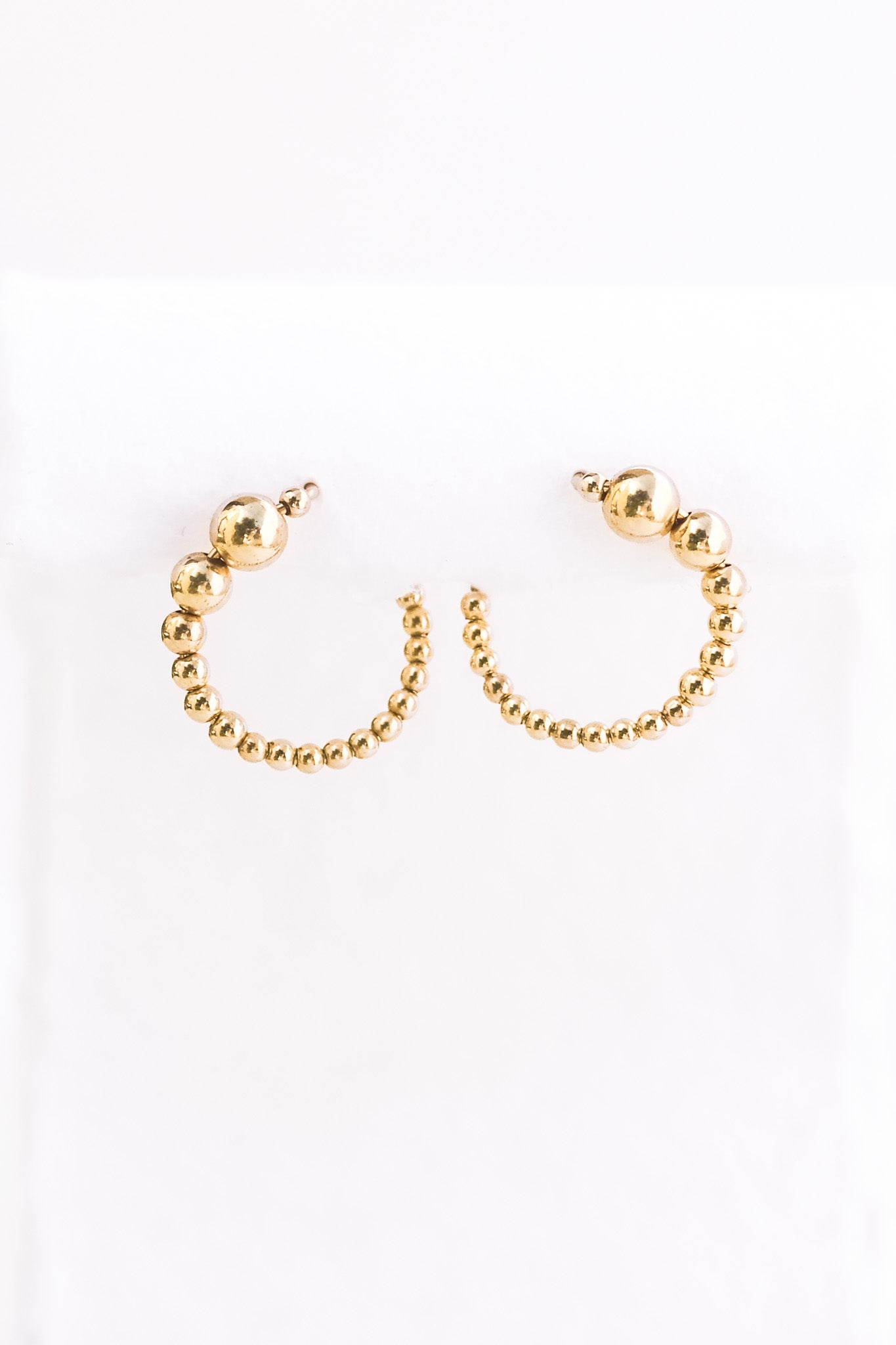 Open Circle Gold Bead Earrings