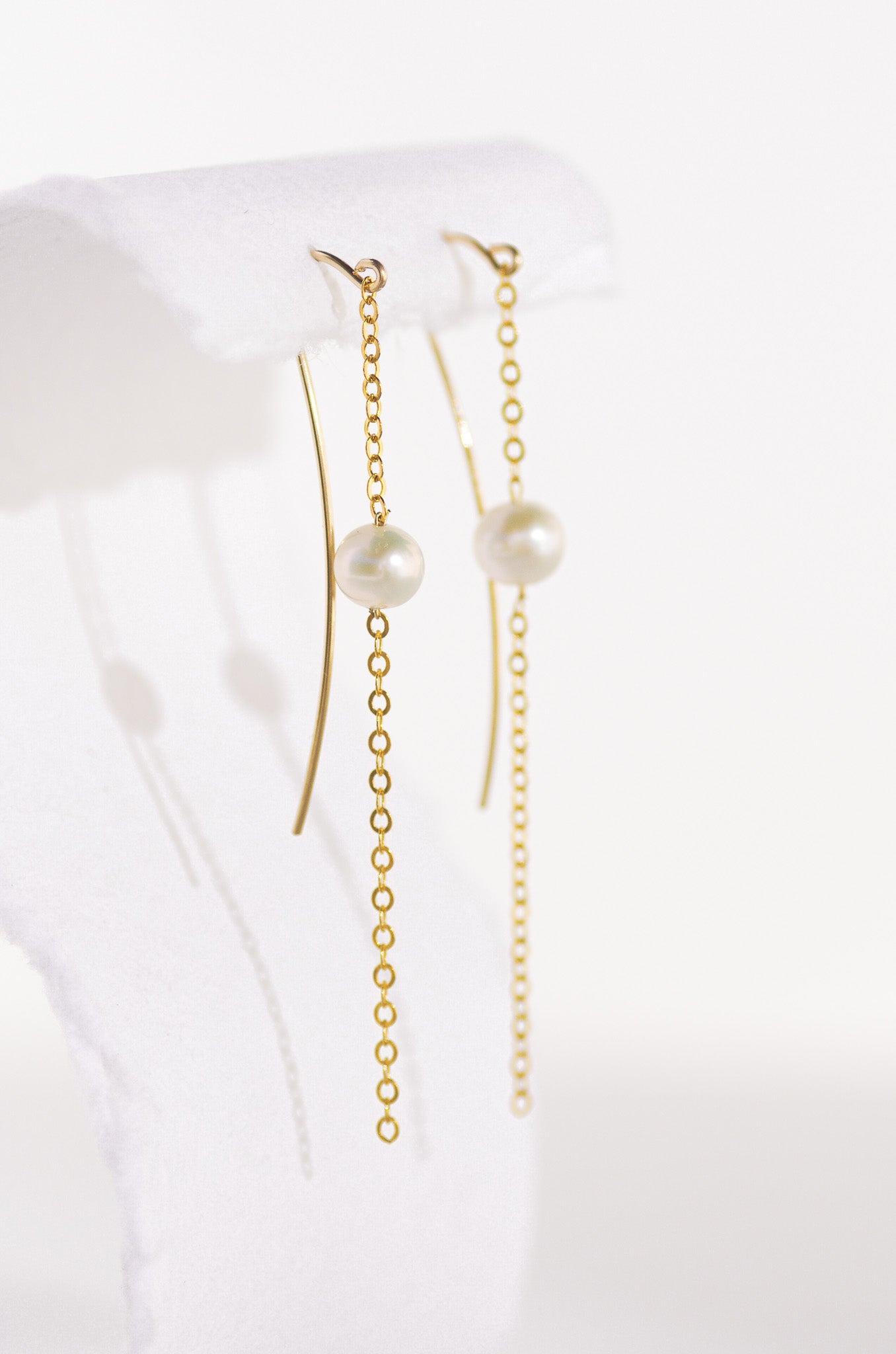 Long Chain Pearl Earrings