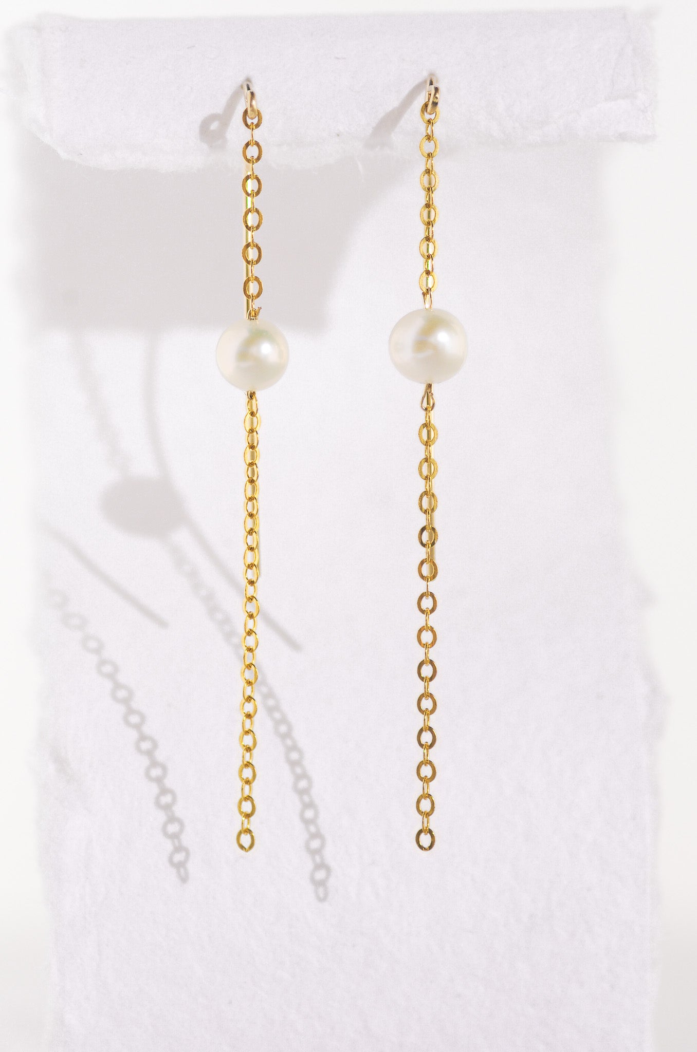 Long Chain Pearl Earrings