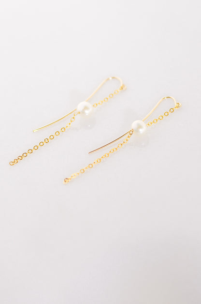 Long Chain Pearl Earrings
