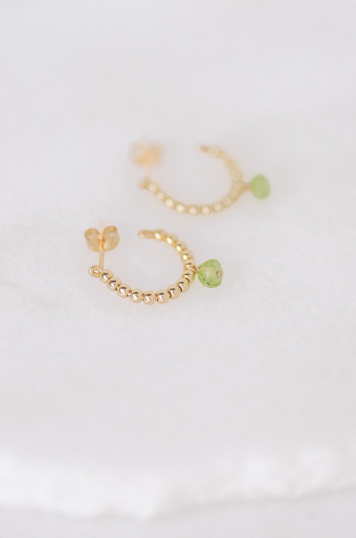 Peridot Huggie Earrings